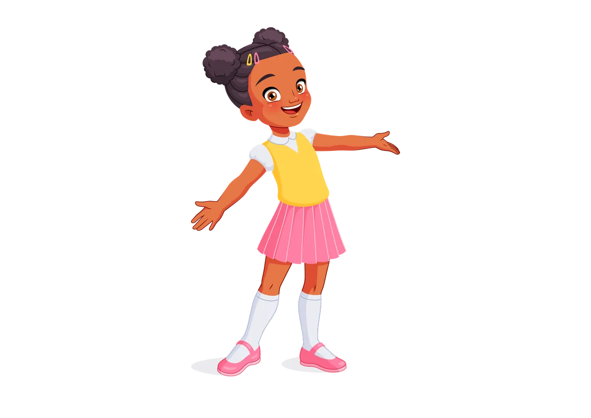 Illustration of a smiling girl
