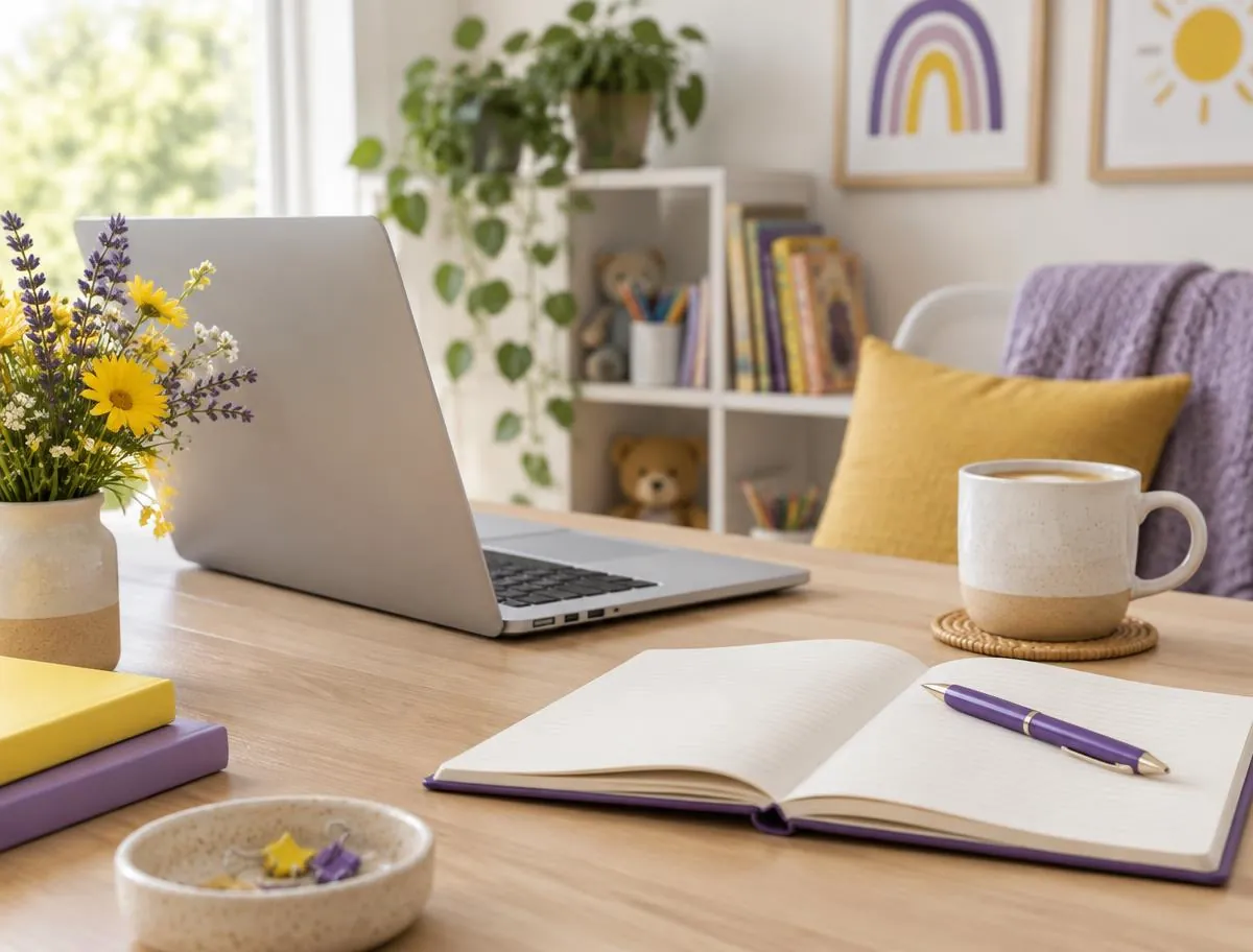 Laptop, notebook and coffee on a welcoming desk